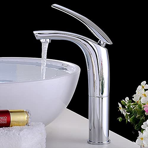 Robinet de lavabo eau chaude et froide en laiton avec mitigeur fluide