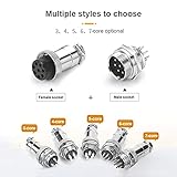 Aiqeer 10 Pcs GX12 Aviation Connector Set, 12 mm Thread Panel Metal Aviation Cable Connector, 5A Male Female Aviation Connector Plug Socket Kit, with Rubber Cap (3 Pin/4 Pin/5 Pin/6 Pin/7 Pin) - Image 5