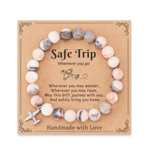 Travel Gifts for Women Traveler Flight Attendant Gifts Safe Trip Whenever You Go Bracelet