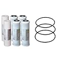 APEC Water Systems Filter-SETX2 US Made Double Capacity Replacement Stage 1-3, 6 Count (Pack of 2), White & Set 3 Pcs 3.5" O.D. Replacement O-Ring for Reverse Osmosis Water Filter Housings, Black