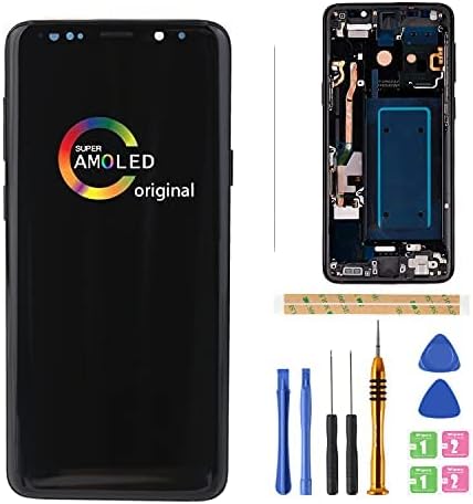AMOLED LCD Digitizer Screen Touch Assembly Replacement LCD Display for Samsung Galaxy S9 G960 G960U G960W G960 SM-G960F SM-G960/DS SM-G960F/DS 5.8" w/Pre-Installed Adhesive by BITANR（Black） (Black)