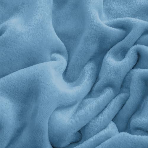 Image of BEDELITE Flannel Sheets Full Size Forever Blue - Super Soft Fleece Sheets Set Fluffy Extra Plush, 4 Piece(Include Fitted Sheet, Flat Sheet, 2 Pillowcases)