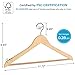 JS HANGER Wooden Coat Hangers, 16 Pack High Grade Wood Suit Hangers with Non Slip Pant Bar - Extra Smooth and Splinter Free, Unvarnished