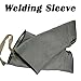 BE-TOOL Heavy-duty Cowhide Split Leather Welding Sleeves, Arm Protection Welding Sleeves, Heat Resistance & Durability,1 Pair, Gray