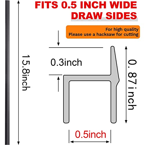 2 Pieces Hanging File Rail For 0.5 Inch Drawer Sides And 14 Pieces Plastic File Rail Clip Drawer File Rails Hook Hanging Folder Clips For File Drawer Holder Organizer #TOP1