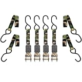 Muddy Outdoors Standard-Ratschengurt, Befestigungsgurt, Gurtbänder, Spannband, 2,5 cm x 2,4 m, Camouflage, 4 Stück