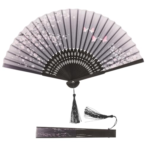 Hemobllo 2 pièces Éventail Pliant Antique Noir pour Danse Chinoise et Déco Maison Accessoire pour Famille et Amis