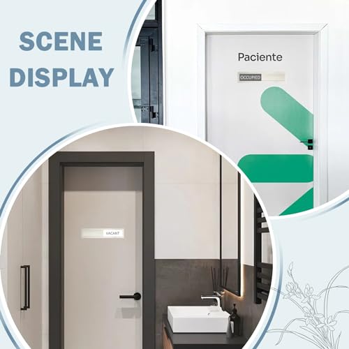 Vacant Occupied Privacy Sign, Vacant Occupied Door Sign for Home Office Restroom Conference Hotels Hospital, Slider Door Indicator Tells Whether Room Vacant or Occupied, 7\'\' x 1.5\'\' - Stainless Steel
