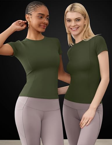 IECCP Women's Gym Shirts Workout Yoga Running Sports Tops Breathable Athletic Exercise Teeshirts Quick Dry Short Sleeve - Image 3