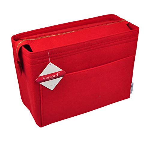 Organizador para bolso de fieltro rojo tamaño grande miniatura 2