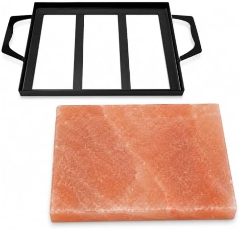 HAMMERSTONE Himalayan Pink Salt Block Cooking Plate 12 x 8 x 1.5 Inches with Tray for Grilling, Cooking and Serving image 4