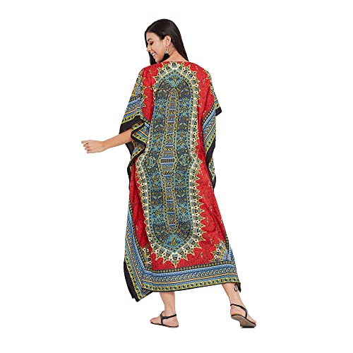 Image of Oussum Plus Size Kaftan Dresses for Women, Polyester Summer Caftan Cover Up Maxi Beach Dress, 1X-3X