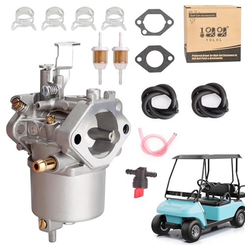 10L0L Carburetor for Club Car DS & Carryall 1992-1997 FE290 Kawasaki Engine Golf Cart Fuel Pump Kit with Gaskets & Valve Replaces OEM 1016438 1016439 1016440 1016441 1016478