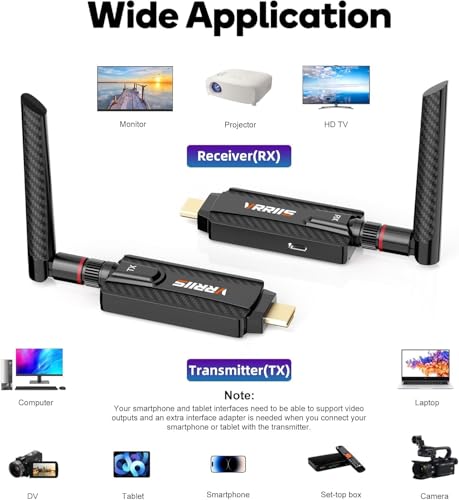 Image of ETZIN Wireless 200M HDMI Transmitter and Receiver, Plug and Play, 656FT Long Range 2.4G /5G 1080P HD Output Wireless HDMI Extender Kit for Streaming Video /Audio from Laptop, PC to HDTV. EPL-WL084