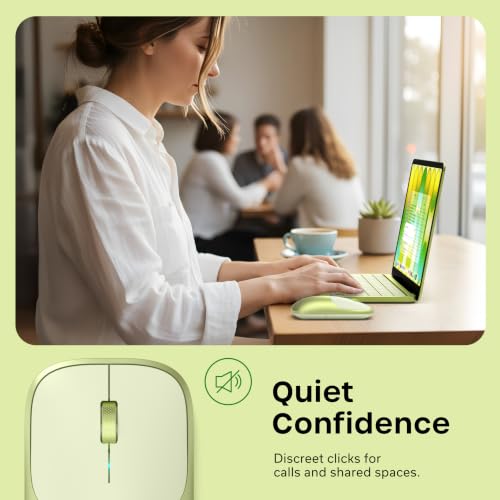 Image of Satechi Slim EX Wireless Mouse, Bluetooth & 2.4 GHz, Quiet Clicks, Citrus | Quiet clicks, anodized aluminum shell, rechargeable battery, for macOS, Windows, iPadOS, Android