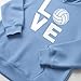 Tstars Volleyball Hoodie Love Graphic Pullover for Teen Girls and Women Sporty Sweatshirt for Players Fans Coaches Large California Blue