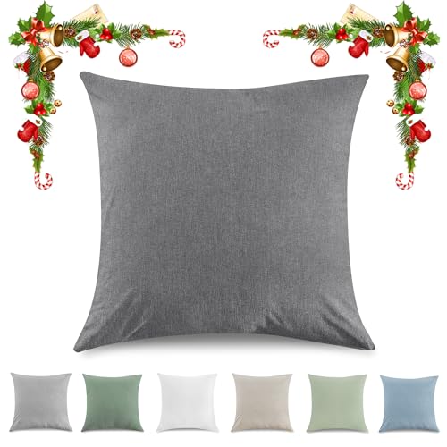 TOCOMOA Cushion Cover 40 x 40 cm, Set of 2, 100% Washed Cotton Cushion Covers, Oeko-Tex Certified