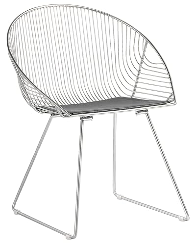 Beliani Lot 2 Chaises Industrielles en Acier Argenté Design Tendance et Style Ultra Moderne pour Salon Cuisine ou Salle à Manger Contemporaine
