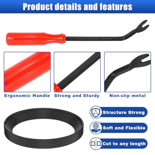 52 In 1 Windshield Washer Nozzles Replacement Kit, Compatible with Chrysler Dodge Ram (157 Inch Fluid Hose, 4 Sprayer Nozzles, 12 Connectors, 30 Hood Insulation Retainers)