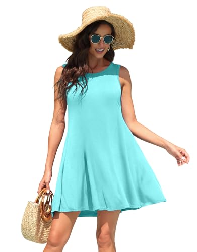Image of WEACZZY Women Summer Casual Swing T Shirt Dresses Beach Cover up Loose Dress