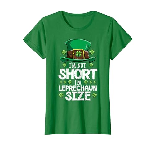 I'm Not Short I'm Leprechaun Size St Patricks Day Boys Men T-Shirt, Women, Kelly Green, XX-Large