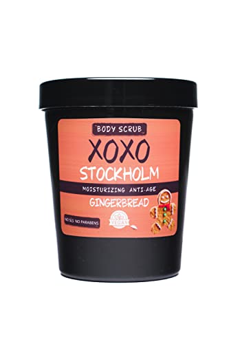XOXO | Scrub Corpo Esfoliante Peli Incarniti | Rimodellante Anticellulite | Arricchito con Burro di Karitè | Vegan NO SLS NO Parabeni | Per Tutti i Tipi di Pelle 1x250gr (Ginegerbread)