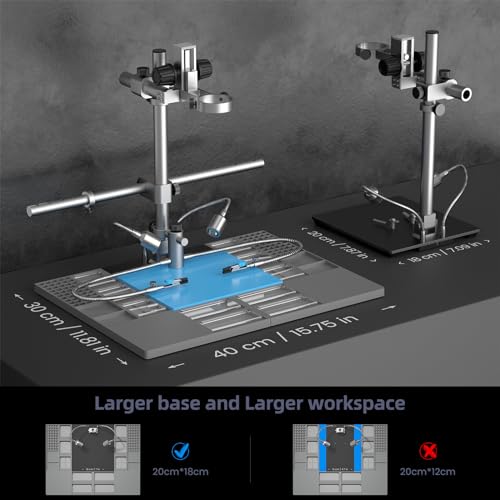 Image of Andonstar 3 Lens 2160P UHD HDMI Digital Microscope 2000X, AD246SM-Plus Professional for PCB Circuit Board Soldering Microscope Station, Soldering Helping Hands, Tool Holder, 32G Card