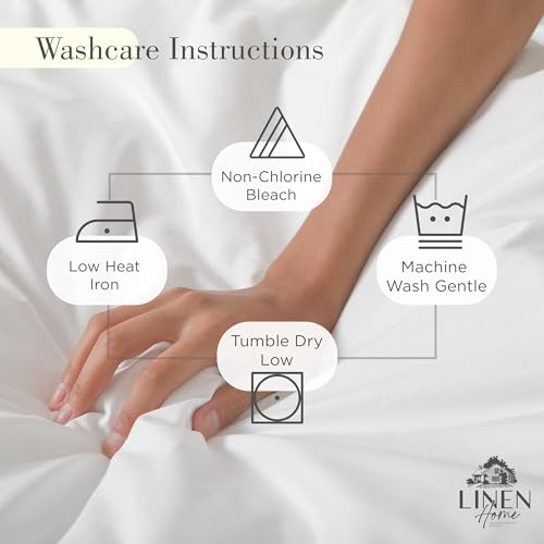 Linen Home 100% Cotton Percale Interlocked Loops Lace Pillowcases King Size, White, 2 Pieces of Pillow Case, Crisp and Cool Strong Bed Linen, 20 inches X 40 inches by Linen Home - Used condition - Image 6