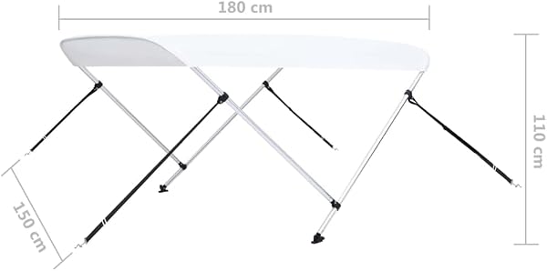 vidaXL Bimini di Prua con Tendalino Tenda per Barca Colori/Dimensioni Diverse - 3