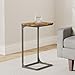 VASAGLE C-Shaped End Table, Side Table for Sofa, Couch Table with Metal Frame, Small TV Tray Table for Living Room, Bedroom, Rustic Brown and Black