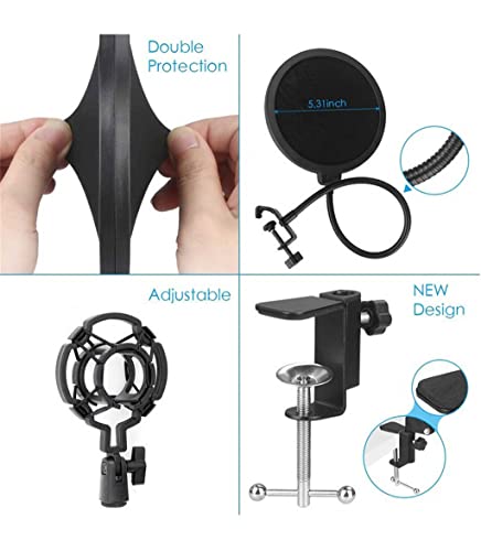 Microphone USB PC à condensateur avec bras articulé pour streaming - 7