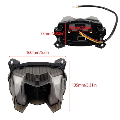Freno e intermitentes para MT-09 FZ-09 2017-2020 con luz trasera integrada 6