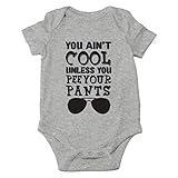 AW Fashions You Ain't Cool Unless You Pee Your Pants Baby Bodysuit Funny Cute Newborn Romper Boys Clothing (6 Months, Sports Grey)
