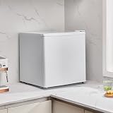 【50L、コンパクトで大容量】clasimple 1ドア冷蔵庫 50L 幅44cm 両開き 小型 一人暮らし 静音 家庭用 コンパクト 1ドア オフィス 温度調節 製氷 サブ セカンド 寝室 ミニ冷蔵庫 (ホワイト)