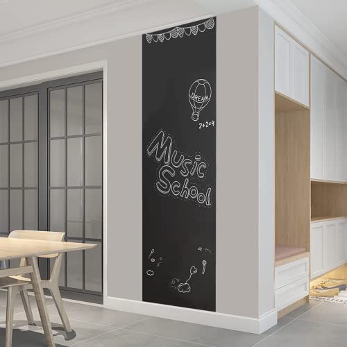 Adesivo de Lousa Quadro Negro Parede Preto Fosco 2m X 45cm Mural Recados Lettering Giz