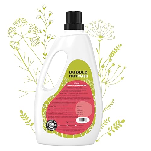 Image of BubbleNut Wash- Fruits and Vegetables Wash Liquid (1000 ml), Organic, Natural, Herbal Veggies Cleaner, Veg Cleaning Disinfectant