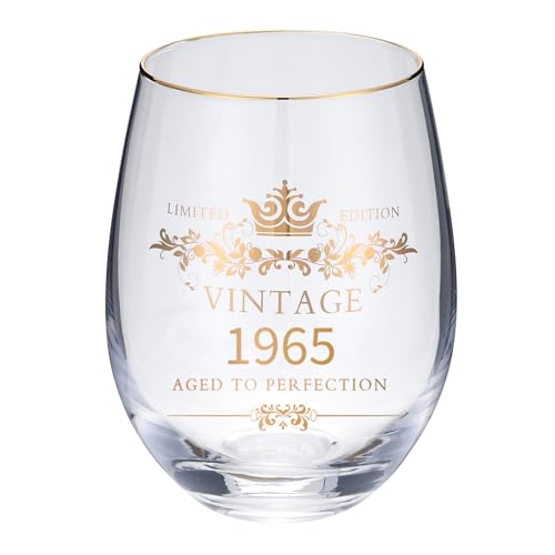 Wufengye 1965 61st Birthday Wine Glasses for Women