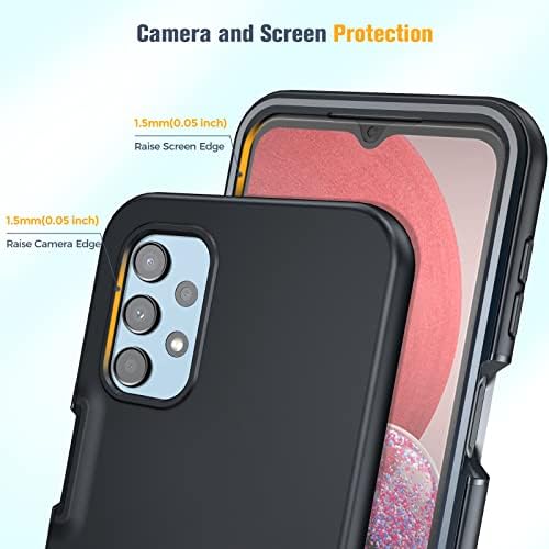 punbor for Samsung Galaxy A13 4G Case: TPU Silicone 360 Drop Protection Shockproof Mobile Phone Cover Tough Bumper Cases (Black)