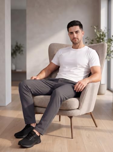 Image of SaintX Men's 4-Way Stretchable Athleisure Pants | Sweat Wicking Fabric | Slim Fit | Active - Sports Wear | Travel, Lounge & Casual Wear | Stylish Back Zipper Pocket | Available in Plus Size (ST06)