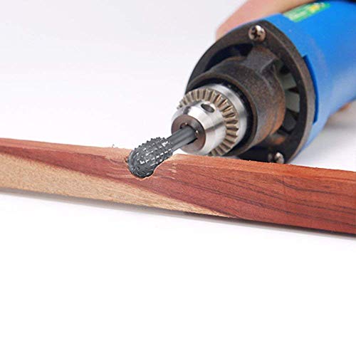 Rotary Burr Set Carving Tool Tungsten Carbide Steel Solid Twist Drill Bit Grinding Head for Dremel Rotary Tools Woodworking Engraving Drilling(10pcs)