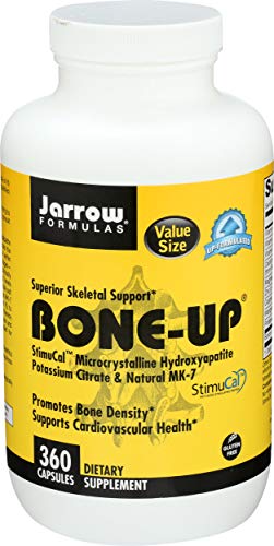 Jarrow Formulas BoneUp for Bone Density - Vitamin D3 and K2 Calcium Support 360 Capsules Promotes Skeletal Nutrition Up to 60 Days Supply