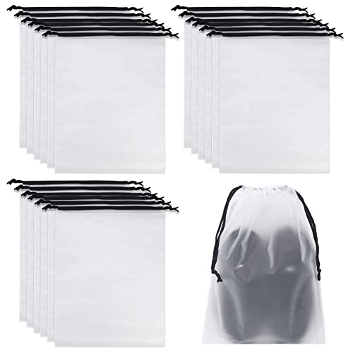 COSHEHKG 25Pcs Bolsa de Zapatos para Viaje, Organizador de Zapatos con Cuerda Bolsa Transparente de...