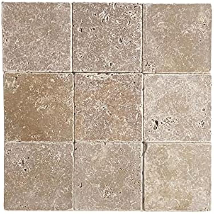 Noce 4x4 Tumbled Travertine Tile Floor Backsplash 9 Piece Pack