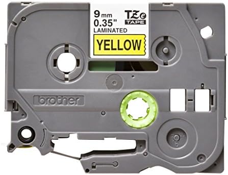 Brother TZe-621 Labelling Tape Cassette, 9 mm (W) x 8 m (L), Laminated, Brother Genuine Supplies - Black on Yellow