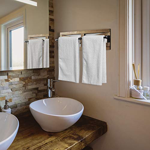 Y&Me Ym 2Pcs Rustic Towel Rack For Bathroom Wall Mounted thumb #3