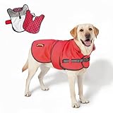 TAIL BLAZERS™ All Seasons Quality Waterproof Dog Coat with Harness Hole. Detachable Quilted Liner, Adjustable, Reflective Dog Raincoat. 2 in 1 Dogs Jacket. Dogs Coats Waterproof. XS Red