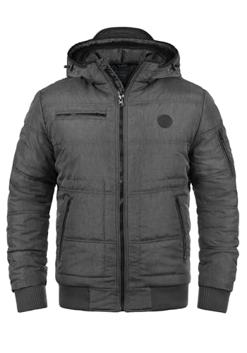 Blend BHBoris Herren Jacke Winterjacke Steppjacke gefüttert mit Kapuze Reißverschlusstaschen Rippbündchen Regular fit, Größe:2XL, Farbe:Granite Teddy (75127)