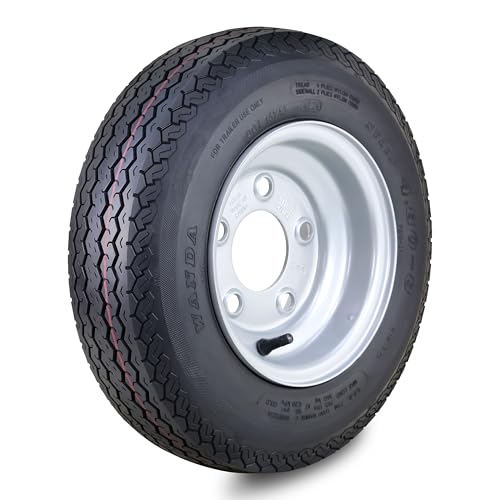 WANDA Trailer Tire Wheel Assembly 4.80-8 6-Ply C 70M with 5 Lugs on 4.5 PCD Silver Rim