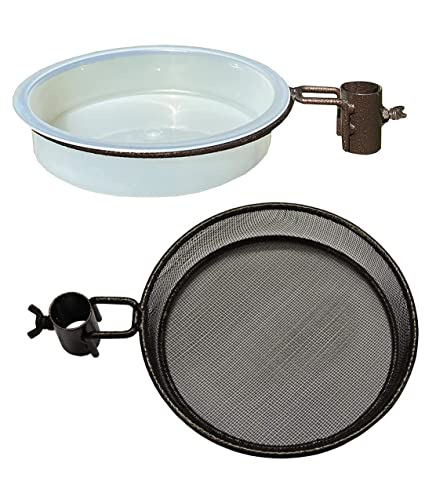 Selections Water Dish, Mesh Seed Dish & Bracket Set Metal Bird Feeding Stations