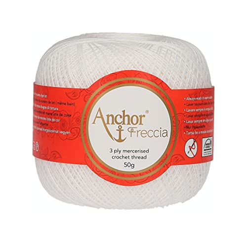Anchor Freccia 16 4771016-07901 - Filo per uncinetto, 100% cotone bianco